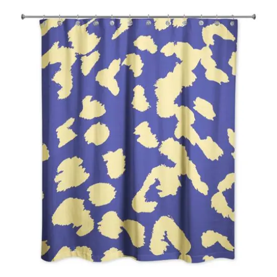 Leopard Shower Curtain Blue/Yellow {3}
