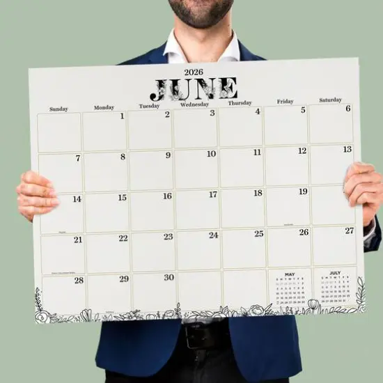 2026 Floral Large Desk Pad Monthly Blotter Calendar {6}