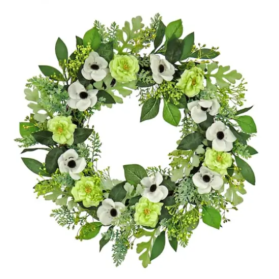 24'' Rose and Anemone Flowers Wreath {1}