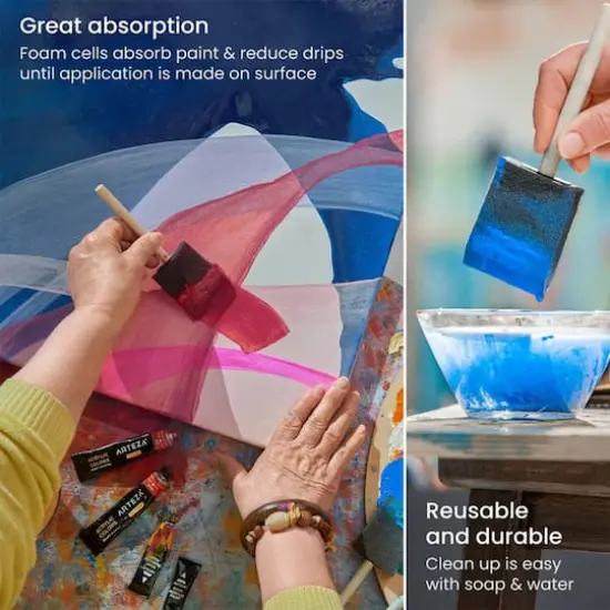 Arteza&reg; 1" & 2"Foam Brushes {6}