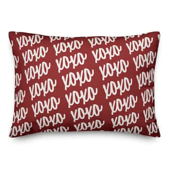 XOXO Script White Throw Pillow {1}