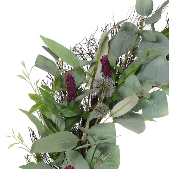 24" Spring Lavender & Thistle Wreath {3}