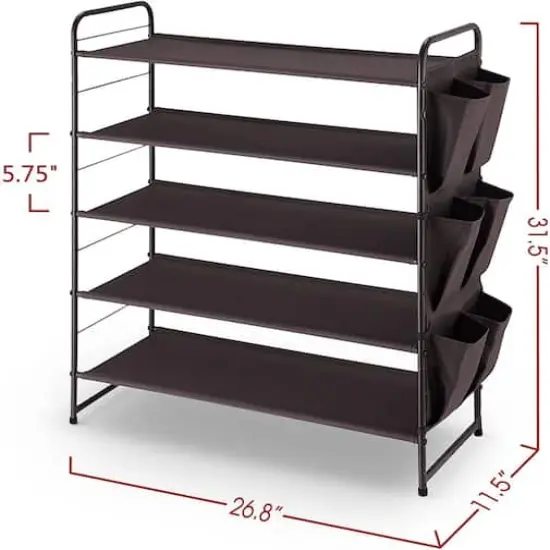 NEX&trade; Oumilen Bronze 5-Tier Stackable Shoe Rack {3}