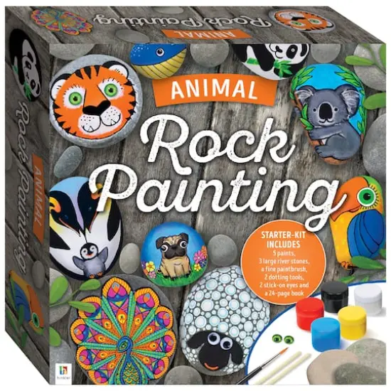 Hinkler DIY Animal Rock Painting Box Set {1}
