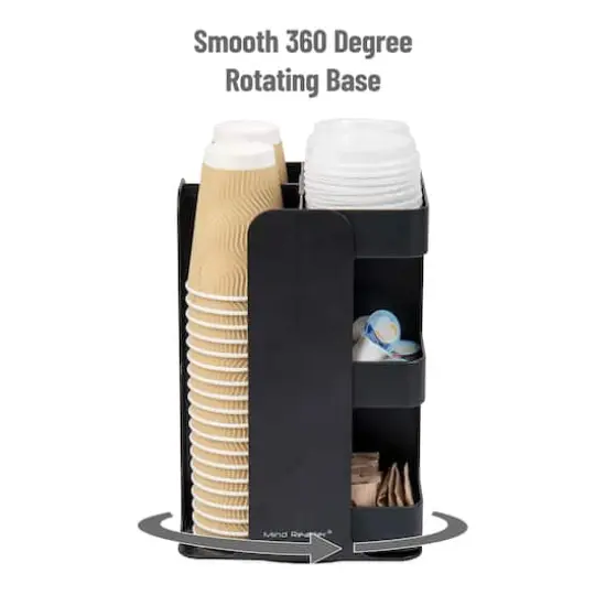 Mind Reader Anchor Collection 8-Compartment Black Carousel Countertop Organizer {5}