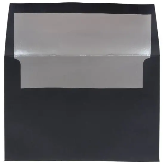 JAM Paper A8 Foil Lined Invitation Envelopes, 50ct. Black Linen with Silver Foil {1}