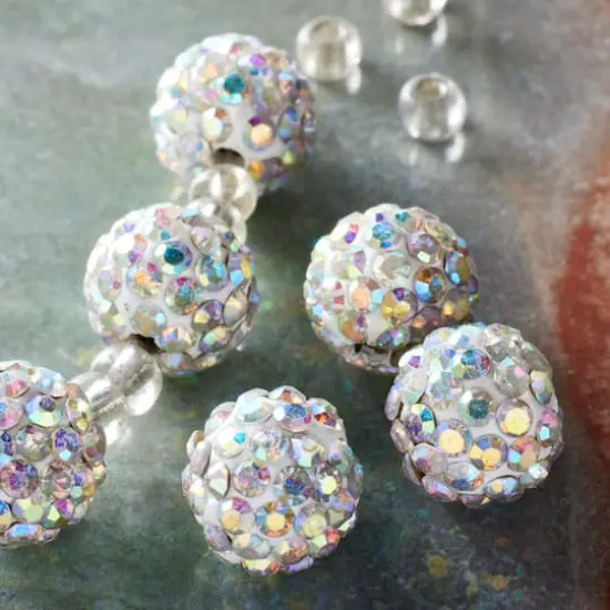 Crystal Aurora Borealis Studded Round Clay Beads, 10mm by Bead Landing&trade; {3}