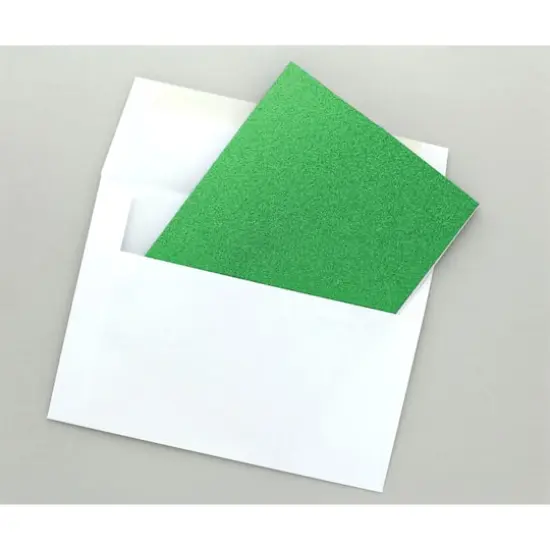 PA Paper™ Accents 4.25" x 5.5" Green Glitter Cards & Envelopes, 12ct. {3}