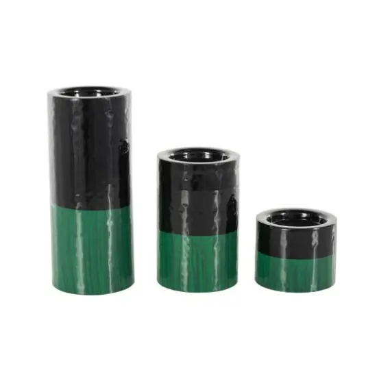 Green Metal Colorblock Candle Holder with Paint Streak Designs Set {7}