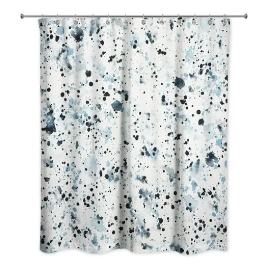 Speckled Shower Curtain Blue and Navy {1}