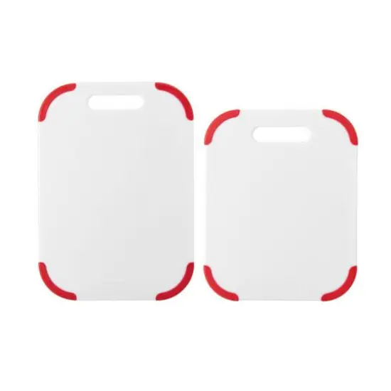 Farberware Red & White 2-Piece Non-Slip Cutting Board Set {1}
