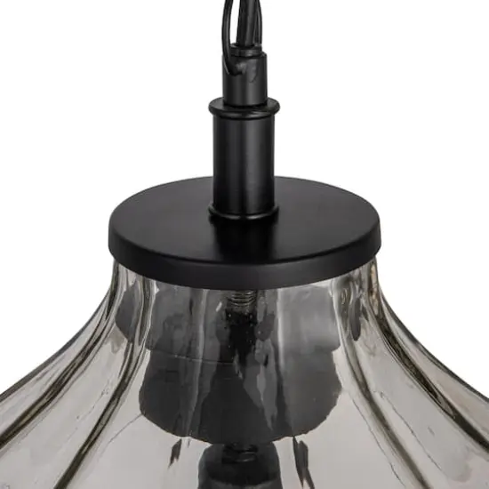 Hello Honey&reg; Matte Black Oversized Geometric Glass Ceiling Light {7}