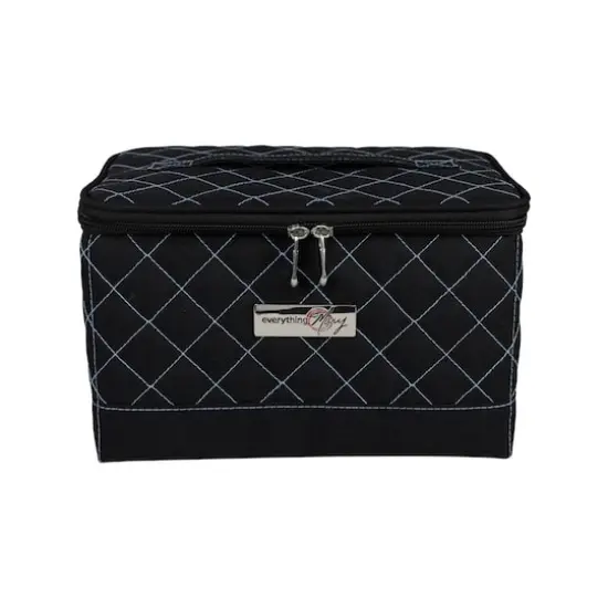 Everything Mary Black & Blue Quilted Collapsible Sewing Kit Organizer Box {6}
