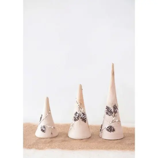 Hello Honey&reg; Hand-Painted Eucalyptus Wood Tree with Pinecone, Snow & Glitter {3}