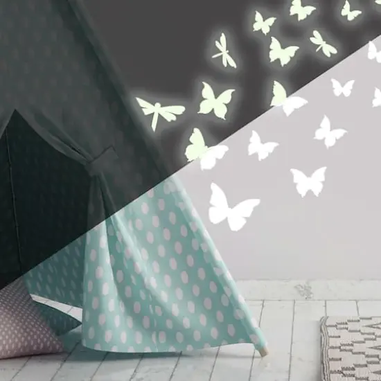RoomMates Butterflies & Dragonflies Glow In The Dark Peel & Stick Wall Decals {4}