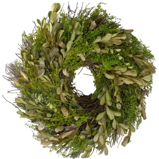 10" Mixed Foliage & Willow Bud Wreath {1}
