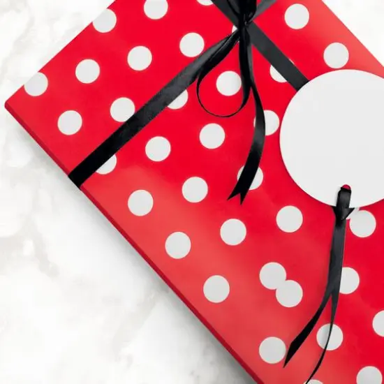 JAM Paper Red with White Dots Gift Wrap, 2ct. {6}