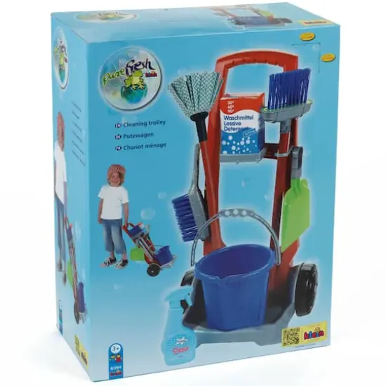 Theo Klein 8 Piece Pretend Play Cleaning Cart Set {3}