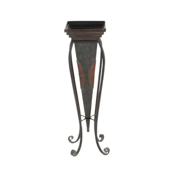 Brown Metal Rustic Planter with Curved Legs Set {3}