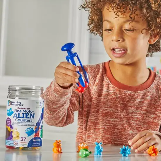 Learning Resources Grab & Sort Fine Motor Alien Counters {3}