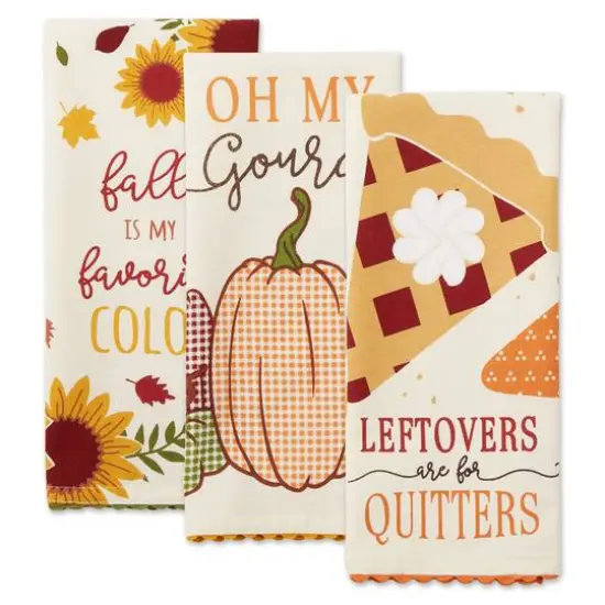 DII&reg; Thanksgiving Printed Dishtowel Set {4}