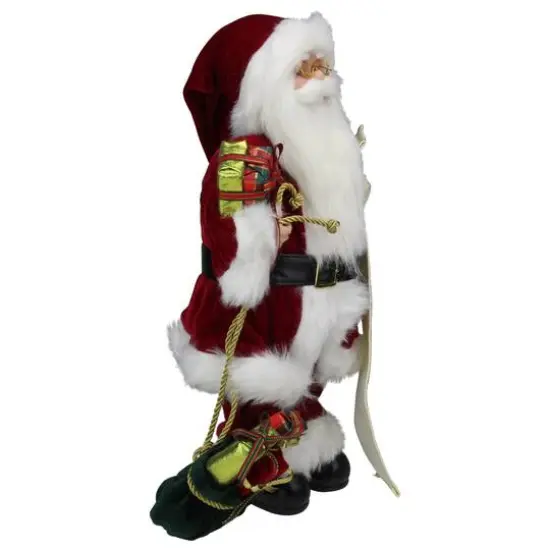 16" Traditional Standing Santa Claus with Name List & Gift Bag {6}