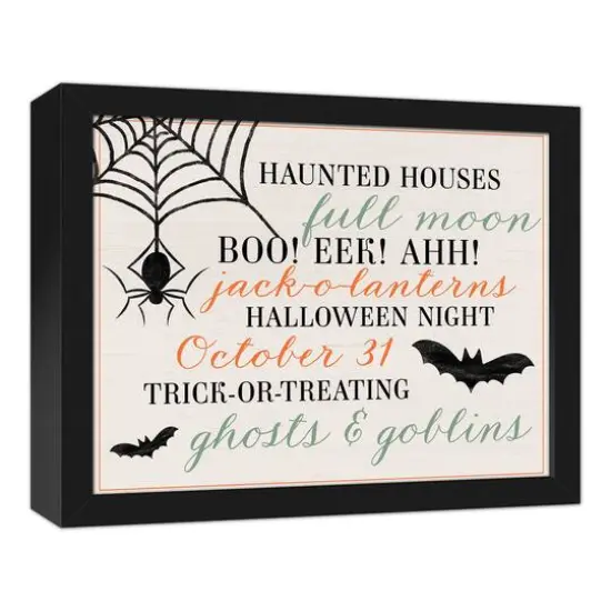 Halloween Things Black Framed Canvas Wall Art {3}