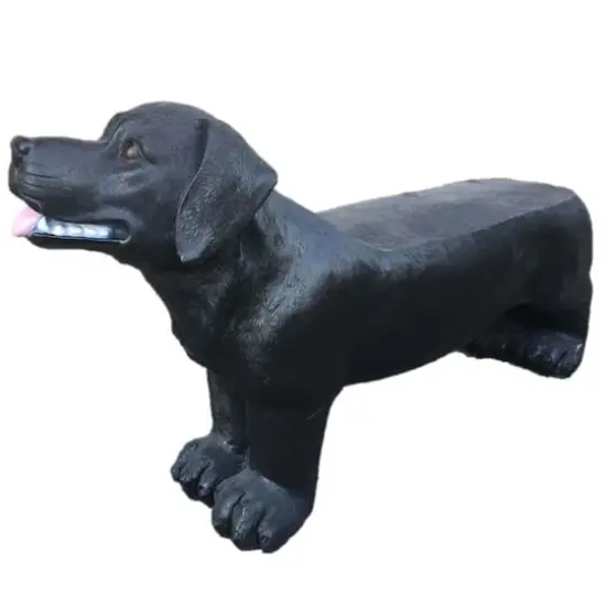 Santa's Workshop 32" Black Labrador Bench {1}