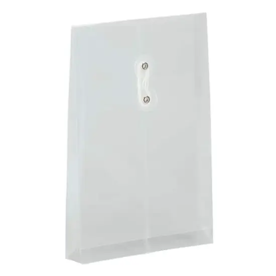 JAM Paper 6.25" x 9.25" Button & String Tie Closure Plastic Envelopes, 12ct. Clear {5}