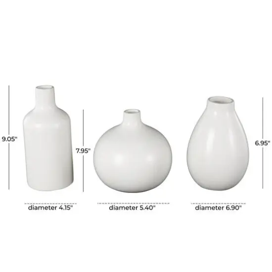 White Ceramic Minimal Ceramic Vase Set {8}