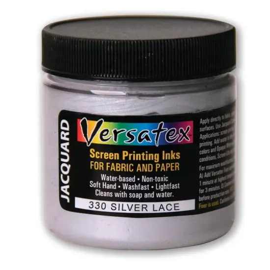 Jacquard Versatex Screen Printing Ink, 4oz. 330 Silver Lace {1}