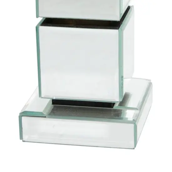 10" Clear Reflective Mirror Glam Candlestick Holder {6}