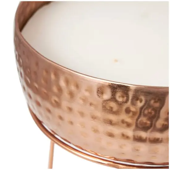 Vanilla Marshmallow Scented 4-Wick Candle in Copper Tripod Bowl {4}