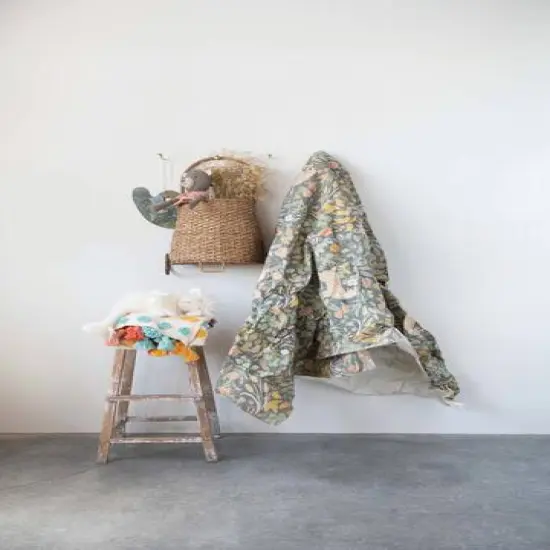 Hello Honey&reg; Woven Cotton Throw with Tufted Dots and Tassels {6}