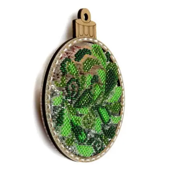 Wonderland Crafts Red & Green Swirl Ball Ornament Bead Embroidery Kit {5}