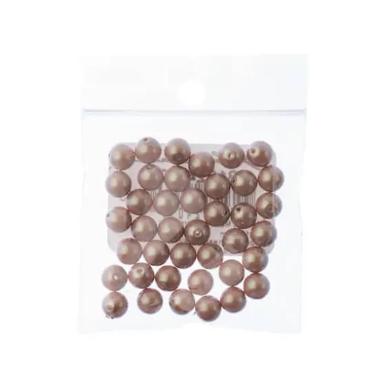 Preciosa Maxima 6mm Pearlescent Glass Nacre Pearls, 40ct.Pink {3}