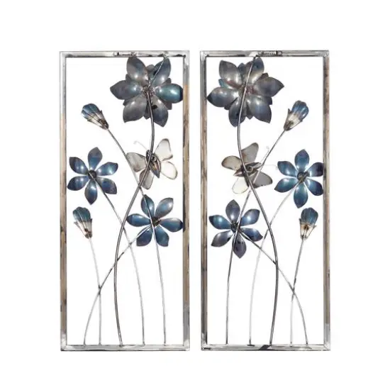 28" Black Metal Traditional Floral Wall D&eacute;cor Set {6}