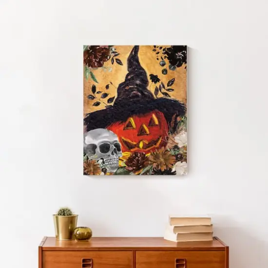 Watercolor Halloween Still Life Canvas Wall Art {5}