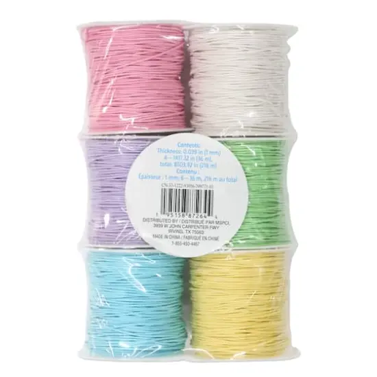 1mm Pastel Waxed Cording Pack by Creatology&trade; {4}