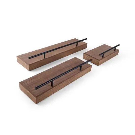 Melannco Natural Metal Railing Shelf Set {3}