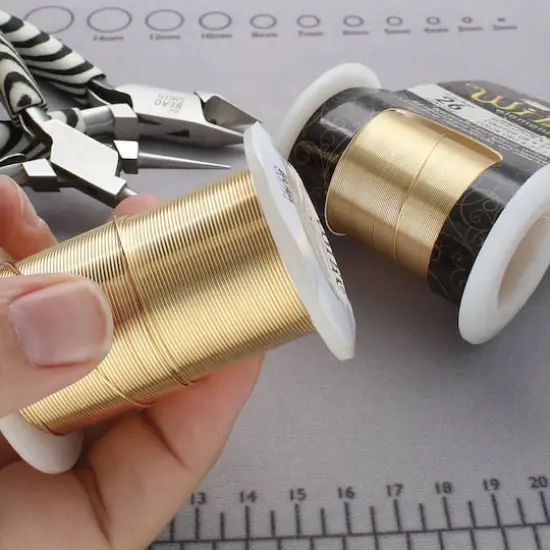 The Beadsmith® Wire Elements™ Tarnish Resistant Medium Temper Assorted Gauge Wire Spools, 12ct. Gold {7}