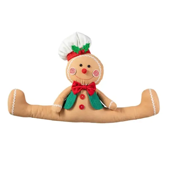 Glitzhome&reg; 27.5" Christmas Fabric Gingerbread Man Doorstop {6}