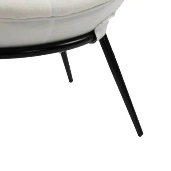 Hello Honey&reg; Vintage Upholstered Cup Accent Chair White {9}