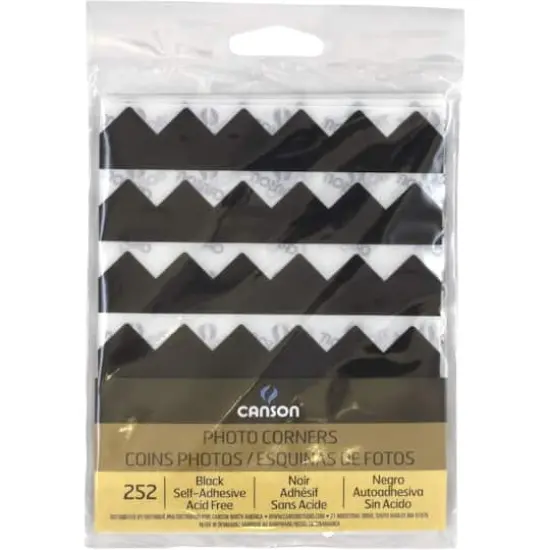 Canson&reg; Self-Adhesive Photo Corners, 252ct. Black {1}