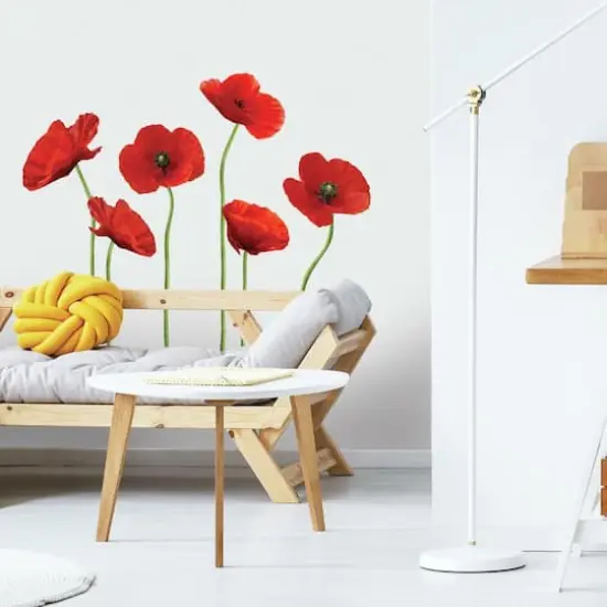RoomMates Red Poppies At Play Peel & Stick Giant Wall Decals {6}