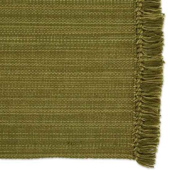 DII® Variegated Fringe Cotton Placemats, 6ct. Olive Green {5}