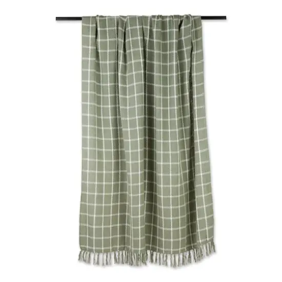 DII&reg; Checked Plaid Throw Artichoke Green {4}
