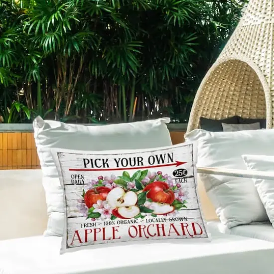 Stupell Industries Pick Your Own Apples Outdoor Printed Pillow {3}