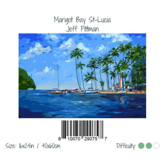 Winnie's Picks Marigot Bay St Lucia Adult Paint by Numbers Kit {3}