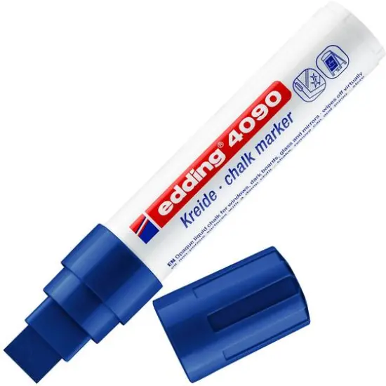 edding&reg; 4090 Jumbo Chalk Marker Blue {5}